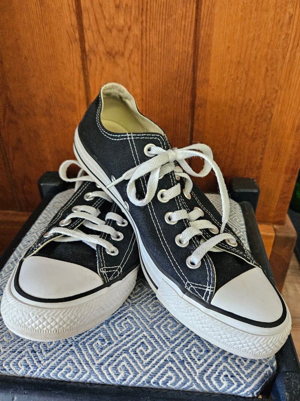 Woman's Black Converse All-Stars, Size 9